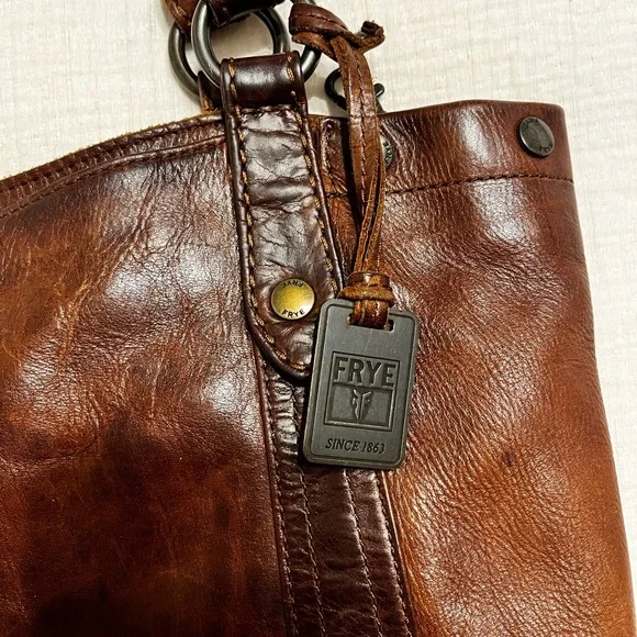 FRYE Melissa Purse or Tote Bag. Cognac Color - Picture 5 of 12